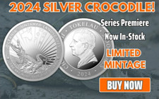 2024 - Tokelau Crocodile Untamed Landscape 1 oz .9999 FINE SILVER Coin $5 - BU 111.36 per troy oz