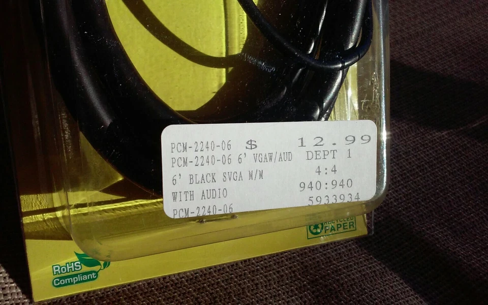 6Ft VGA Cable with Audio 3.5mm AUX Jack Wire Cord Stereo Sound SVGA UXGA Plug - Image 3 of 3