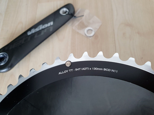 NEW Vision metron TT 54/42 170mm 386evo aero carbon chainset crankset time trial - Picture 5 of 11