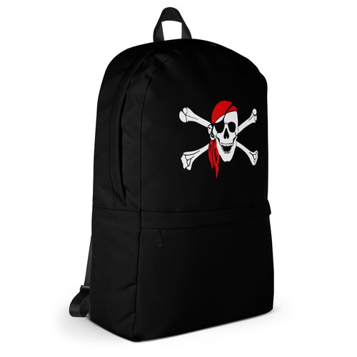 Mochila Pirata Negra Calavera y Huesos Cruzados Niño Adolescente Hombre Idea de Regalo - Imagen 4 de 5