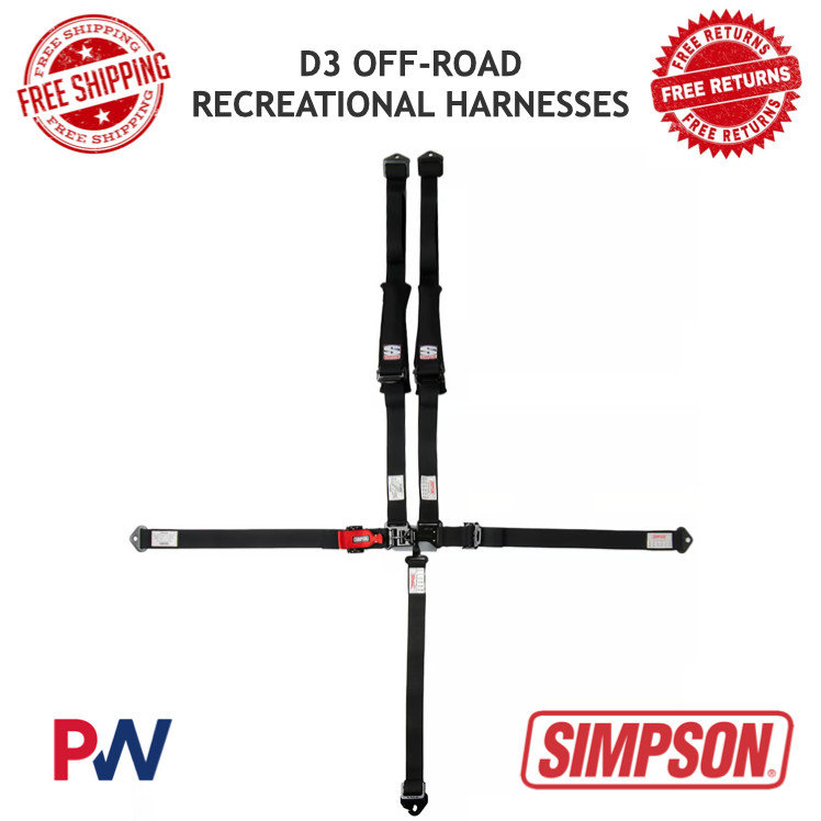 S L960 Simpson d3 off-road recreational harnesses 2" straps bolt in padded 5-point