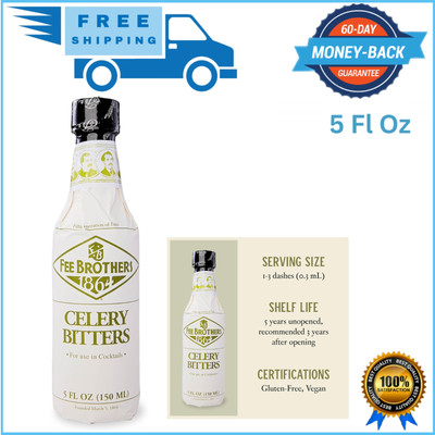 Fee Brothers Celery Bitters 5.07 Fl Oz Elevate Cocktails Vegan Gluten Free
