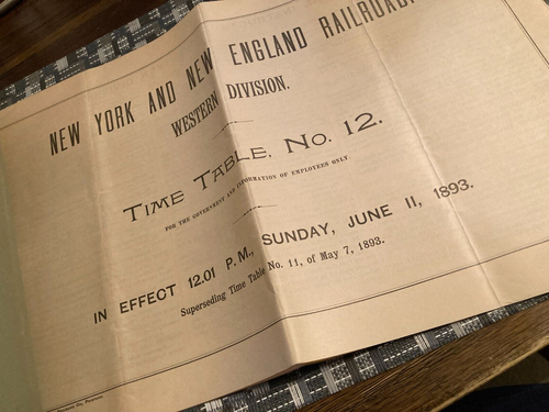 New York & New England Railroad Western Division Timetable No. 12, June 11, 1893 - Picture 4 of 7