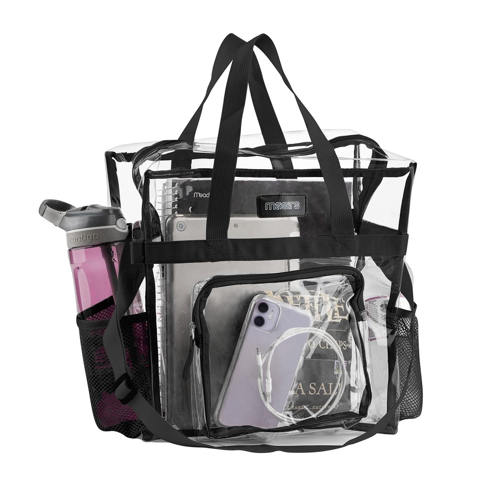 Bolso tote transparente Bolsillos de malla aprobados por el estadio