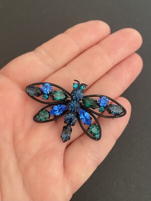 Vintage Beautiful Butterfly Crystal / Rhinestones/Made in Austria/ Brooch