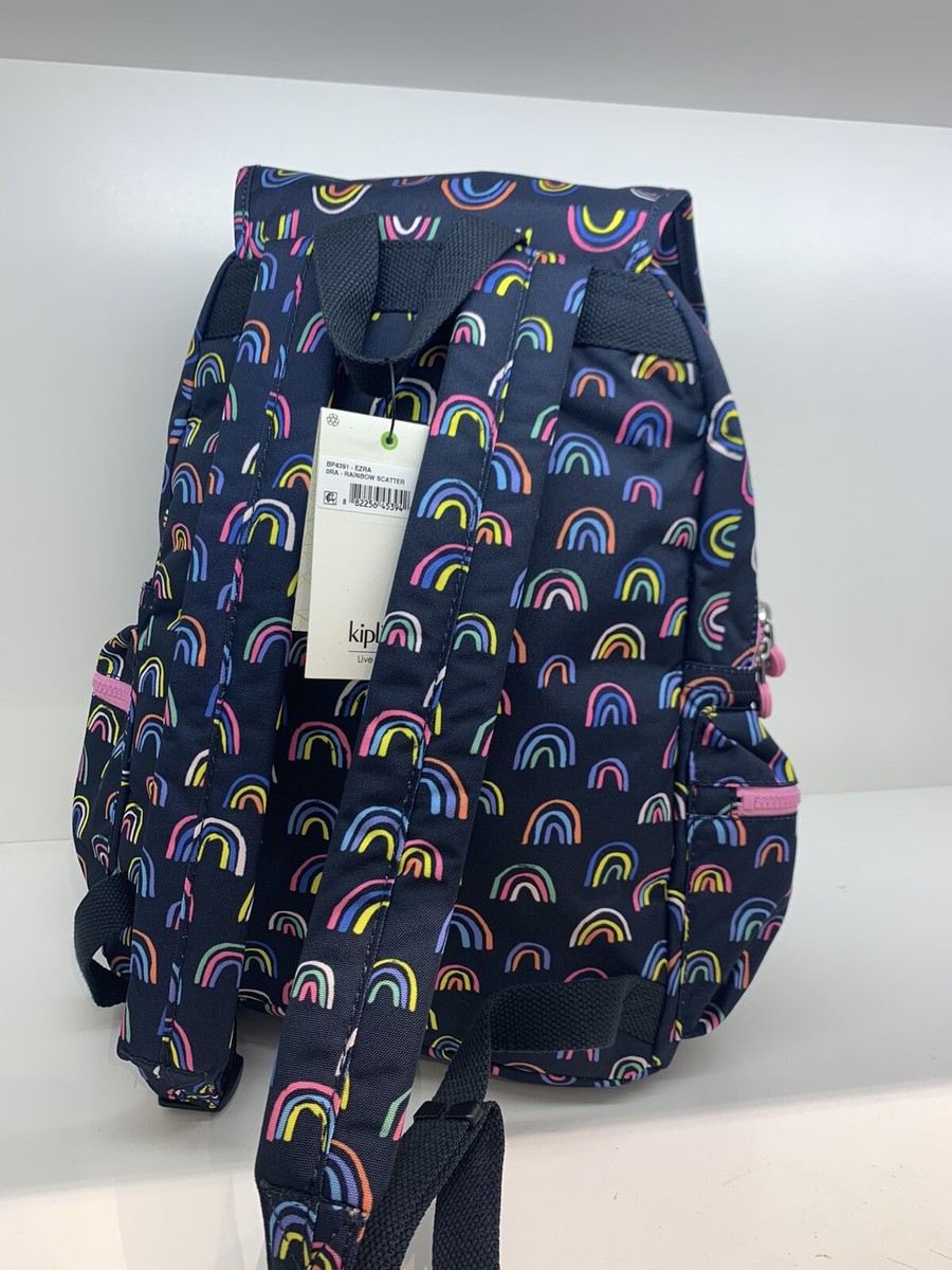 NWT Kipling BP4391 Ezra Travel Bag Backpack Polyester Navy Rainbow Scatter Multi Kipling Bp4391 Ezra Travel Bag Backpack Polyester Navy  main image 4