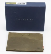 Garzini Leggera Card Holder Vintage Olive Green - RFID Protection