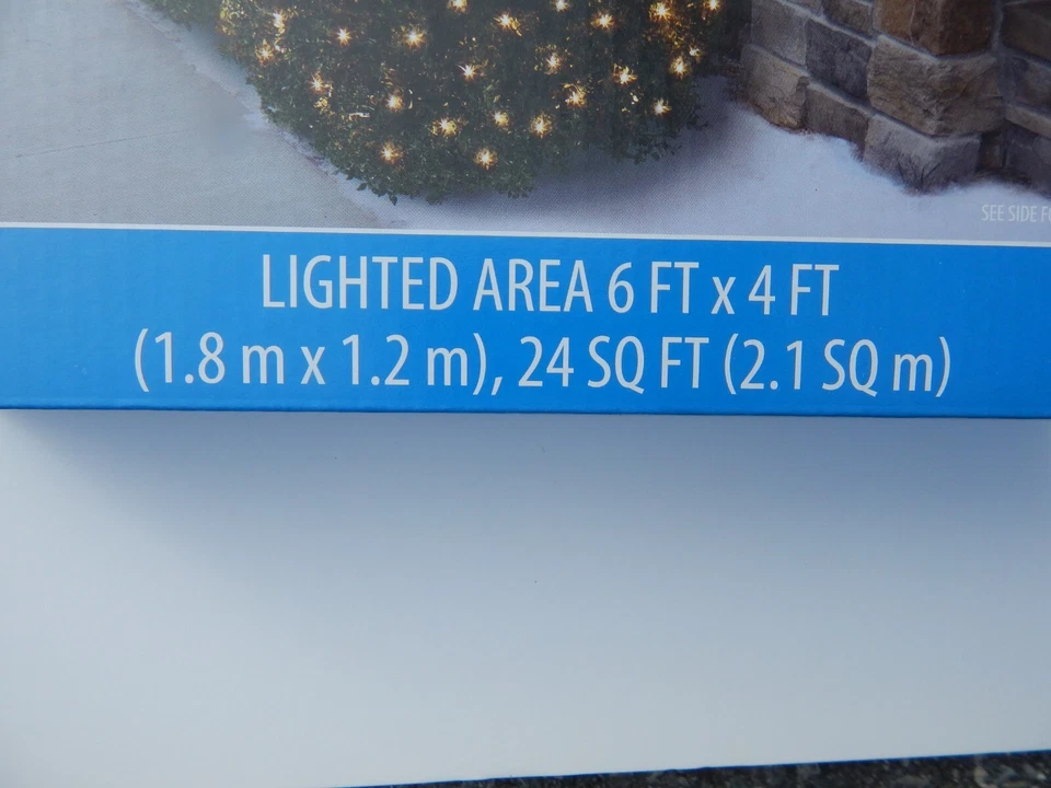 Wal-Mart Holiday Time 150 Warm White Net LED Lights 6ftx4ft Green Wire Bx Varies - Image 3 of 4