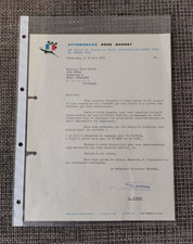 Automobiles Rene Bonnet Originalschreiben mit Unterschrift Rene Bonnet aus 1963