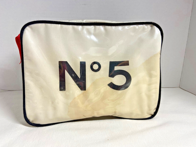 Vintage 1988 Chanel No 5 Zip Pouch Bag Makeup Travel Cosmetic Case