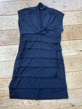 Enfocus Studio Black Polka Dot Tiered Evening Dress Size 12