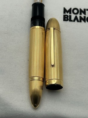 Montblanc 149 Fountain Pen, 18K Solid Gold, 18K Medium Nib-Rare | eBay
