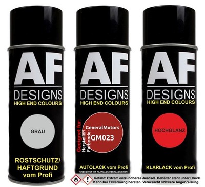 Spraydose Set für GeneralMotors GM023 Vibrant Red Metallic Autolack Klarlack Gru