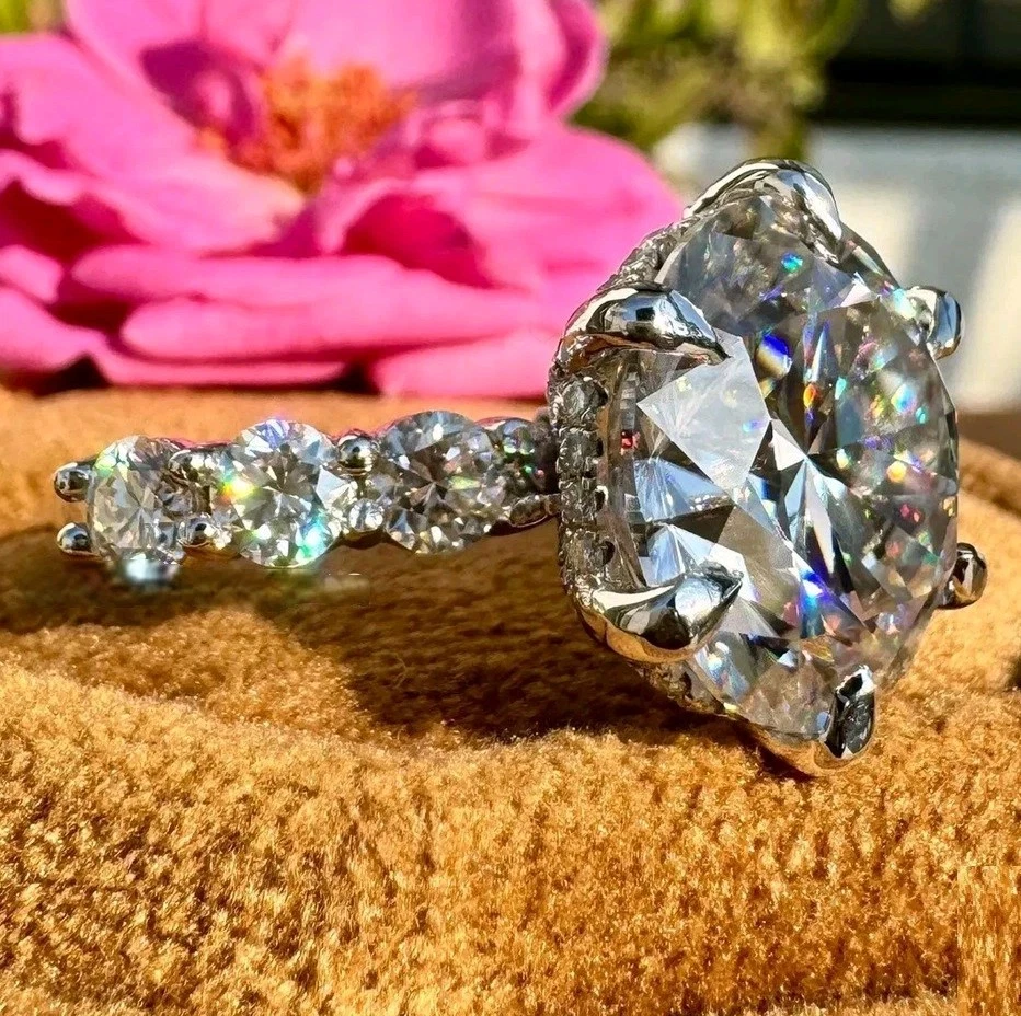 Rare 18.90 Ct Certified Treated Off White Diamond Cocktail Ring In 925 Silver - Image 2 of 4