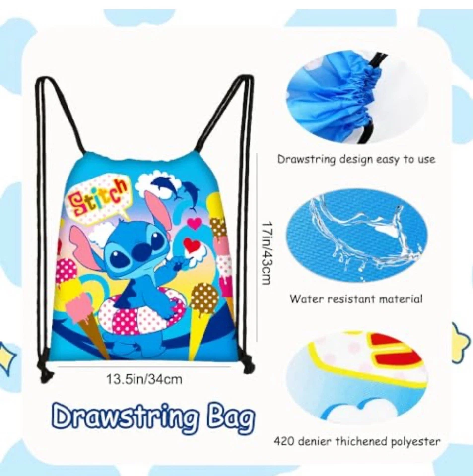 Lote de favoritos de fiesta Stitch con bolso con cordón, billetera, pegatinas, pulsera y más nuevo con etiquetas Foto 4 de 4