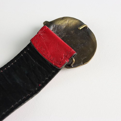Vintage Gürtel Rotes Leder Metall mit Apfel Italien 70er-80er Jahre Originel - Bild 5 von 6