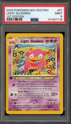 Pokemon Light Slowbro Neo Destiny 1st Edition #51 PSA 9 Mint