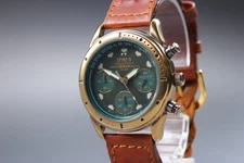 Near MINT SEIKO Alba Spire-G V654-6030 Chronograph Quartz 35mm Men's Watch JAPAN