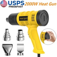 2000W Heat Gun Electric Hot Air Gun Stepless Temperature Heater 4 Nozzles Tool