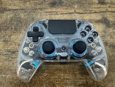 PS4 Wireless Pro Controller Deltaco LED Light Up Gaming Transparent