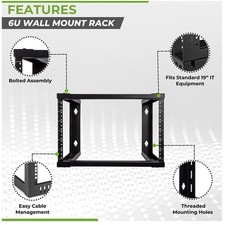 Wall Mount Threaded Server Rack - 6U