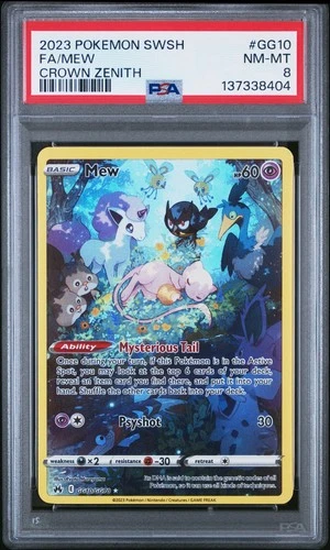 MEW 2023 POKEMON SWORD AND SHIELD CROWN ZENITH #GG10 FA/ CROWN ZENITH PSA 8