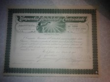 Stary papier wartościowy COMPANHIA PARANAENSE DE ELECTRICIDADE z Brazylii z 1912 roku