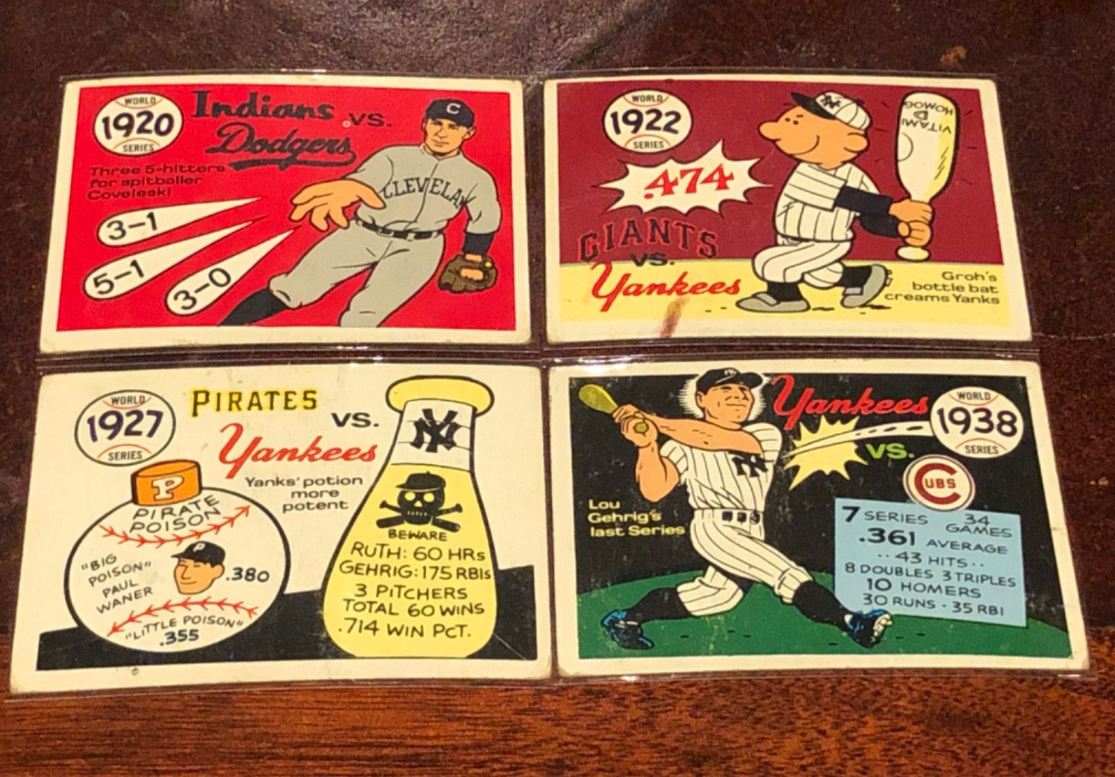 1970 Fleer Laughlin World Series - 4 card lot #s 17, 19, 24, 35