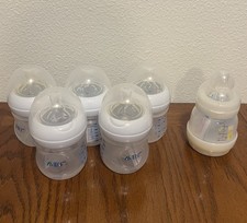 Philips Avent Natural Wide Nipple Anti-Colic 5 Wide-Neck Bottles 4oz Older Model