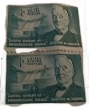 US 4¢ Stamp Scott #1184 Senator Noris MNH 1961 uncut pair Free Post 