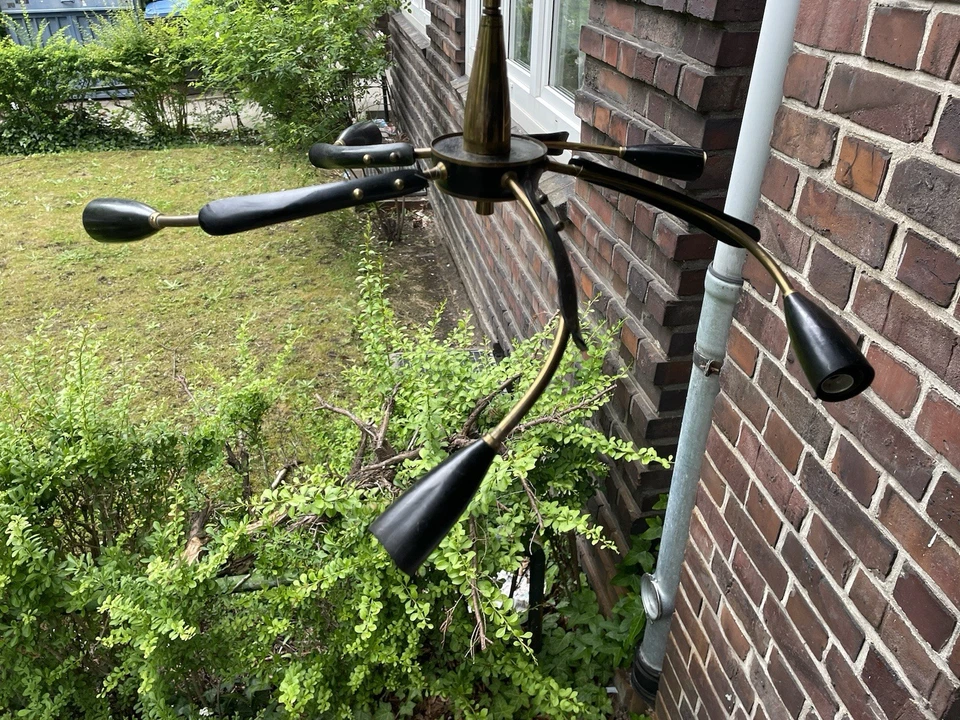 50er KRONLEUCHTER XXL CHANDALIER Spinne Spider SPUTNIK tütenlampe, VINTAGE - Bild 2 von 3