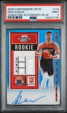 2020-21 Contenders Optic Deni Avdija Rookie Ticket Blue Auto /49 PSA 9 Blazers