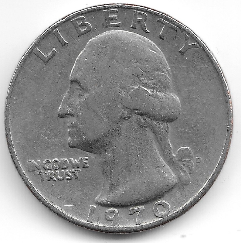 1970 D Washington Quarter Error Doubled Die Obverse DDO FS-101 Collectible Coin