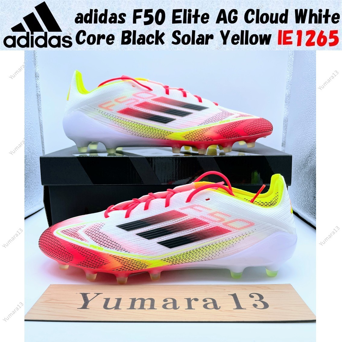 adidas F50+ サイズ25.0㎝ adidas F50 Elite AG Cloud White Core Black Solar Yellow IE1265