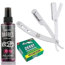 The Shave Factory Straight Edge Razor Kit (Steel Razor/Barber No25 50ml Cologne
