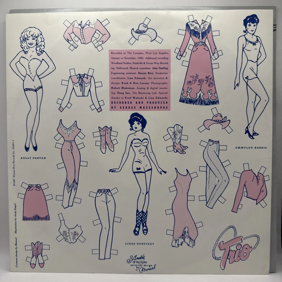 Dolly Parton, Linda Ronstadt, Emmylou Harris – Trio LP 1987 Australia 25491-1 - Image 3 of 4