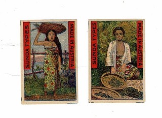 2 Old Austria Solo Vienna 1910s matt matchbox labels Sunda Types size 50x34mm