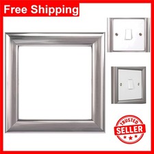 Contemporary Satin Chrome Light Switch Frame - Peel and Stick for Easy Install