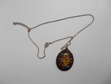 SILVER NECKLACE 42CM LENGTH WITH JEWELLED CHERUB PENDANT