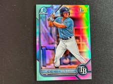 Dru Baker 2022 Bowman Chrome 1st Teal & Pink Refractor RC TB Rays 39/125 E94