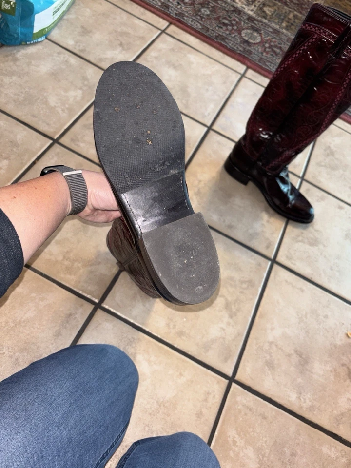 Botas para mujer Lucchese Dora talla 9 cuero cereza Foto 4 de 4