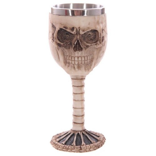 GOTHIC MEDIEVAL SKULL AND BONES DRINKING MUGS CUP PAGAN WINE GOBLET - Picture 3 of 9