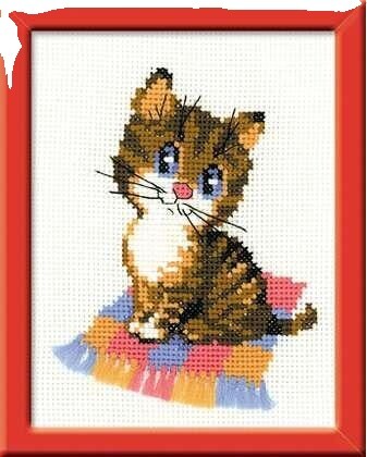 RIOLIS Maine Coon 1599 Cross Stitch Kit, Coton, Multi Color, 21 X 30 X 0, 1 Cm