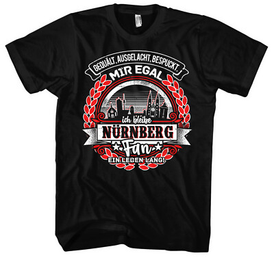 Ein Leben lang Nürnberg T-Shirt | Stadt Skyline Fussball Sport Nürnberg Shirt