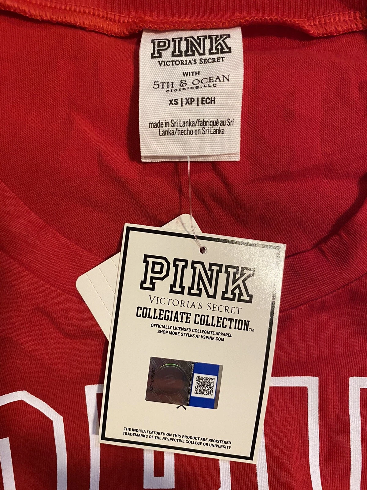 UNDERCOVER Abito T Shirt ROSA Victoria's Secret Illinois State Redbirds Rosso Extra Small Nuovo con etichette