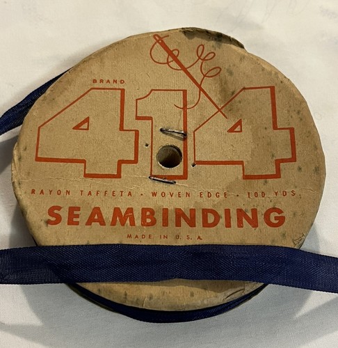 Vintage dunkelblau 1/2 Zoll Viskose Taft gewebte Kante Naht Bindung 100 Meter