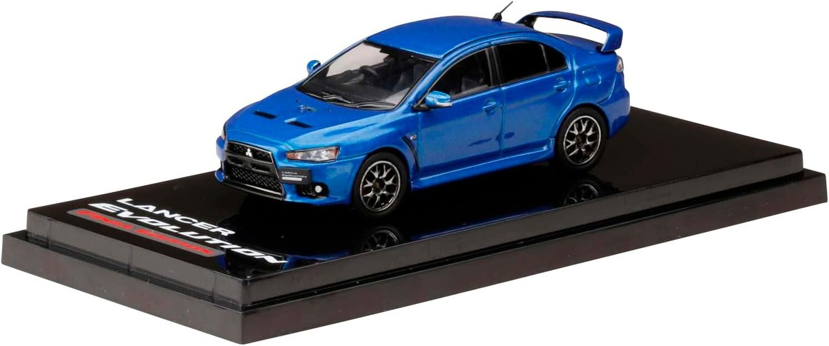HJ64 1/64 LANCER EVOLUTION X FINAL EDITION w/Engine Display Blue