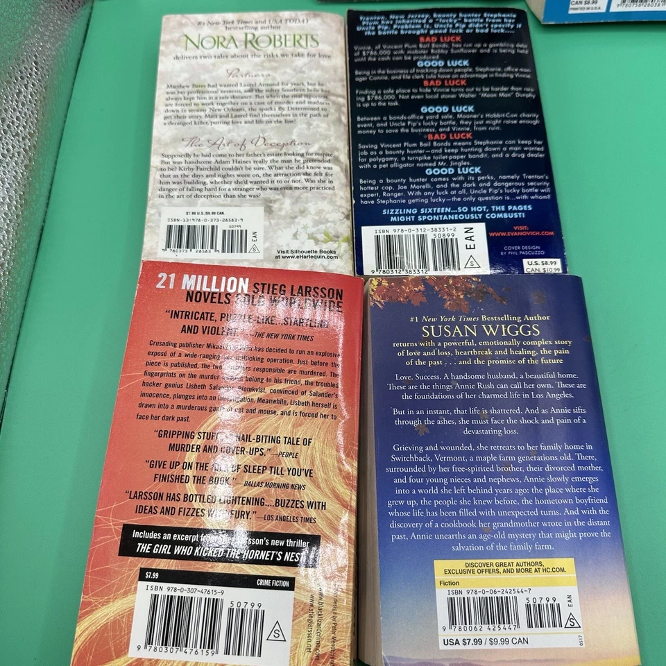 Lot Of 8 Best-Selling Fiction Books Roberts Monroe Fluke Larsson Paperback SET - Image 3 of 4
