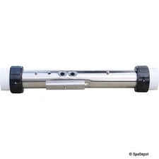 Flow-Thru Spa Heater Manifold for Hot Tub - 2" x 15" - With Unions & Tailpieces