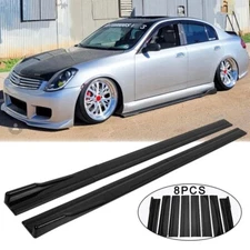 Glossy Black 86.6'' Side Skirts Rocker Panel Lip For Infiniti G35 G37 Sedan